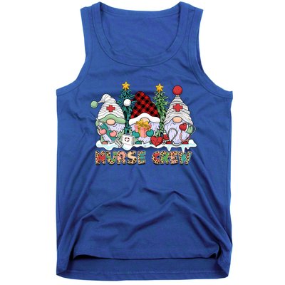 Leopard Nurse Christmas Gnomes Cute Xmas Scrub Nurses Gift Tank Top