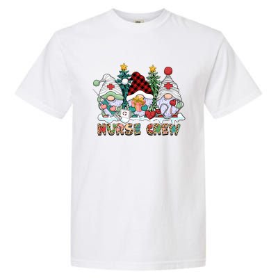 Leopard Nurse Christmas Gnomes Cute Xmas Scrub Nurses Gift Garment-Dyed Heavyweight T-Shirt