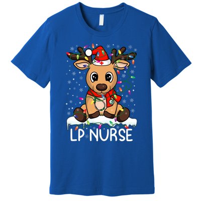 Lp Nurse Christmas Reindeer Santa Claus Xmas Nurse Scrubs Great Gift Premium T-Shirt