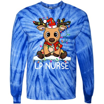 Lp Nurse Christmas Reindeer Santa Claus Xmas Nurse Scrubs Great Gift Tie-Dye Long Sleeve Shirt