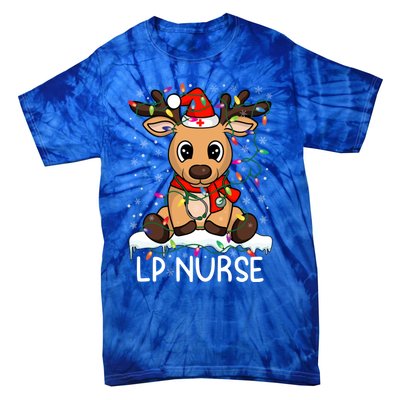 Lp Nurse Christmas Reindeer Santa Claus Xmas Nurse Scrubs Great Gift Tie-Dye T-Shirt