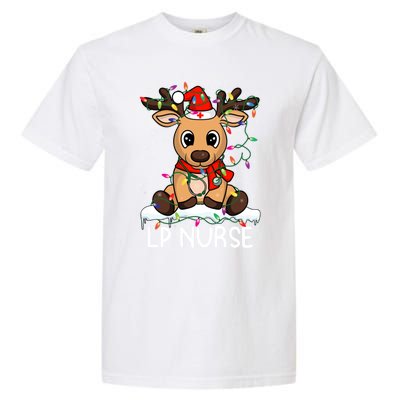 Lp Nurse Christmas Reindeer Santa Claus Xmas Nurse Scrubs Great Gift Garment-Dyed Heavyweight T-Shirt