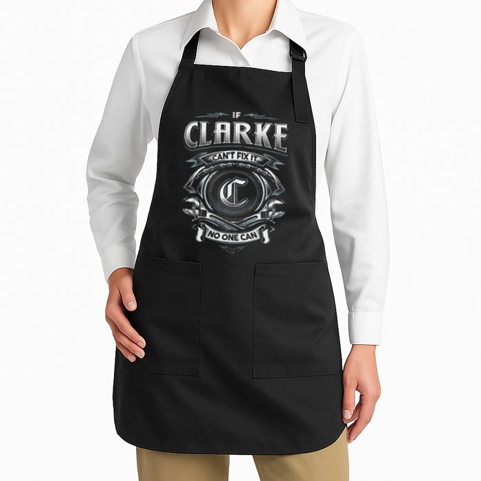 Last Name Clarke If Clarke CanT Fix It Full-Length Apron With Pockets