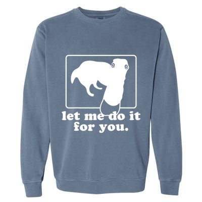 Long Nose Dog Meme Let Me Do It For You Borzoi Dog Meme Garment-Dyed Sweatshirt