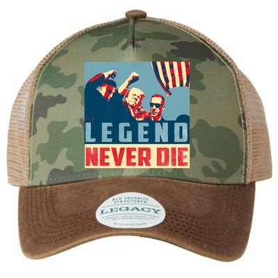 Legend Never Die Trump 2024 President Support Vote For Trump Legacy Tie Dye Trucker Hat