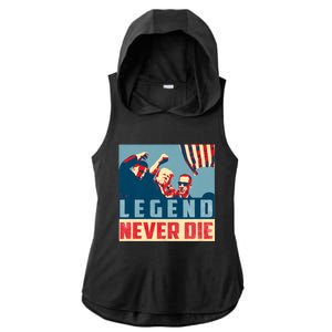 Legend Never Die Trump 2024 President Support Vote For Trump Ladies PosiCharge Tri-Blend Wicking Draft Hoodie Tank