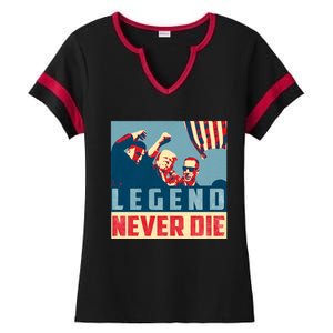 Legend Never Die Trump 2024 President Support Vote For Trump Ladies Halftime Notch Neck Tee