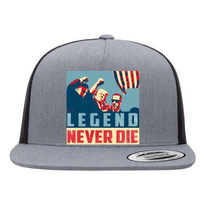 Legend Never Die Trump 2024 President Support Vote For Trump Flat Bill Trucker Hat