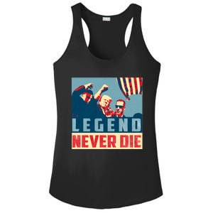 Legend Never Die Trump 2024 President Support Vote For Trump Ladies PosiCharge Competitor Racerback Tank