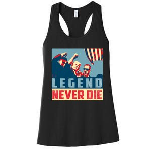 Legend Never Die Trump 2024 President Support Vote For Trump Women's Racerback Tank