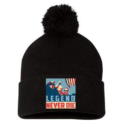 Legend Never Die Trump 2024 President Support Vote For Trump Pom Pom 12in Knit Beanie