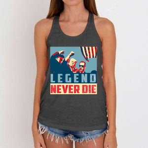 Legend Never Die Trump 2024 President Support Vote For Trump Women's Knotted Racerback Tank