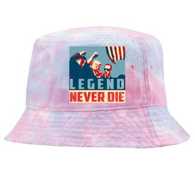 Legend Never Die Trump 2024 President Support Vote For Trump Tie-Dyed Bucket Hat