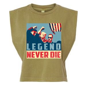 Legend Never Die Trump 2024 President Support Vote For Trump Garment-Dyed Women's Muscle Tee