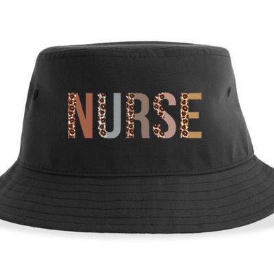 Leopard Nurse Day Appreciation Nurse Week For Work Sustainable Bucket Hat