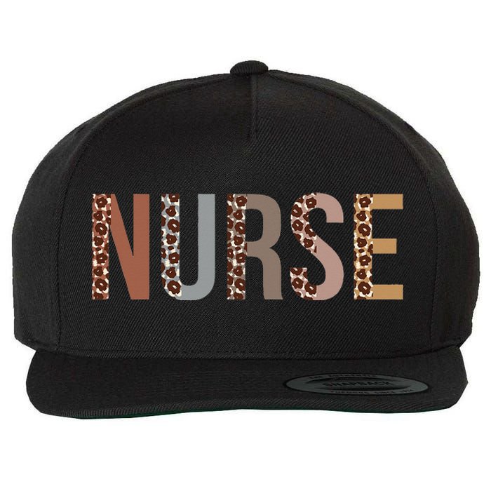 Leopard Nurse Day Appreciation Nurse Week For Work Wool Snapback Cap