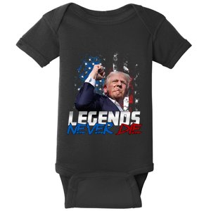 Legends Never Die President Donald J. Trump Baby Bodysuit