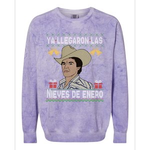 Las Nieves De Enero El Rey Del Corrido Mexican Christmas Colorblast Crewneck Sweatshirt