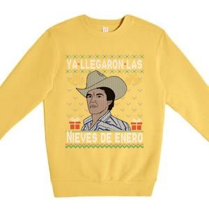 Las Nieves De Enero El Rey Del Corrido Mexican Christmas Premium Crewneck Sweatshirt