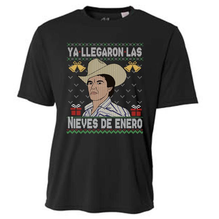 Las Nieves De Enero El Rey Del Corrido Mexican Christmas Cooling Performance Crew T-Shirt