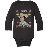 Las Nieves De Enero El Rey Del Corrido Mexican Christmas Baby Long Sleeve Bodysuit