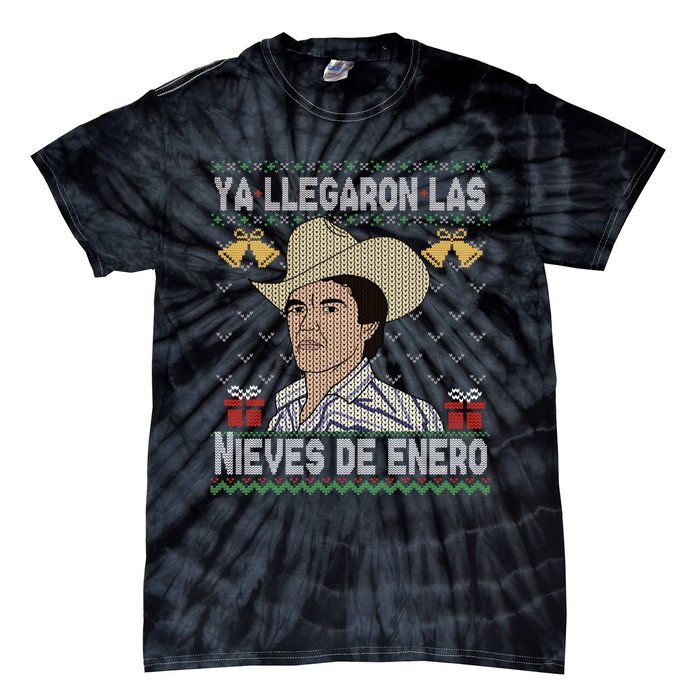 Las Nieves De Enero El Rey Del Corrido Mexican Christmas Tie-Dye T-Shirt