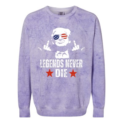 Legends Never Die Donald Trump Colorblast Crewneck Sweatshirt