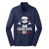 Legends Never Die Donald Trump Silk Touch Performance Long Sleeve Polo