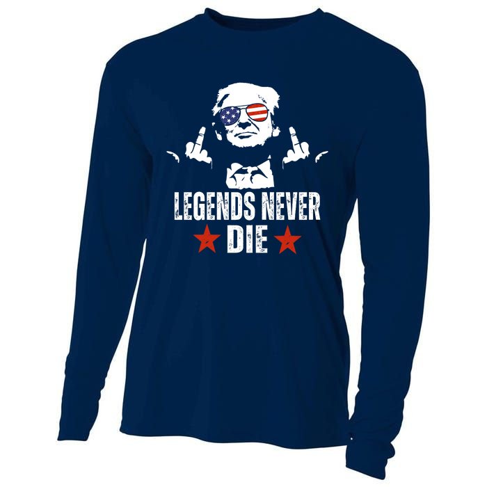 Legends Never Die Donald Trump Cooling Performance Long Sleeve Crew