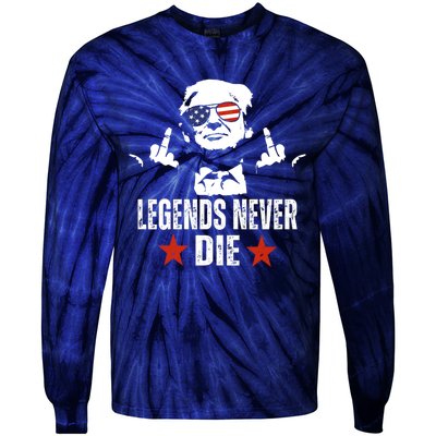 Legends Never Die Donald Trump Tie-Dye Long Sleeve Shirt