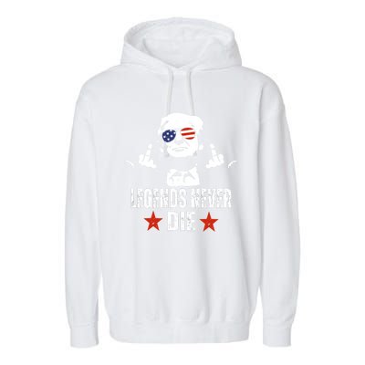 Legends Never Die Donald Trump Garment-Dyed Fleece Hoodie