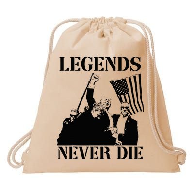 Legends Never Die Trump 2024 Pennsylvania Rally Patriot Drawstring Bag