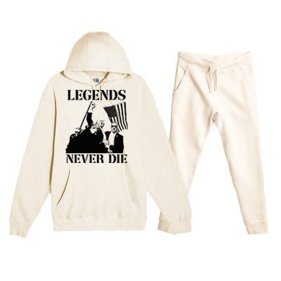 Legends Never Die Trump 2024 Pennsylvania Rally Patriot Premium Hooded Sweatsuit Set