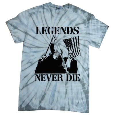 Legends Never Die Trump 2024 Pennsylvania Rally Patriot Tie-Dye T-Shirt