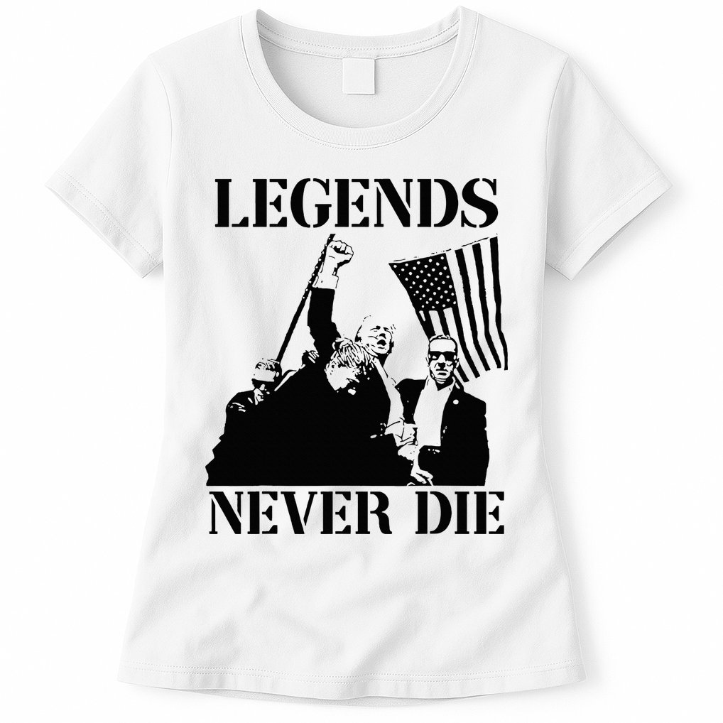 Legends Never Die Trump 2024 Pennsylvania Rally Patriot Womens T-Shirt