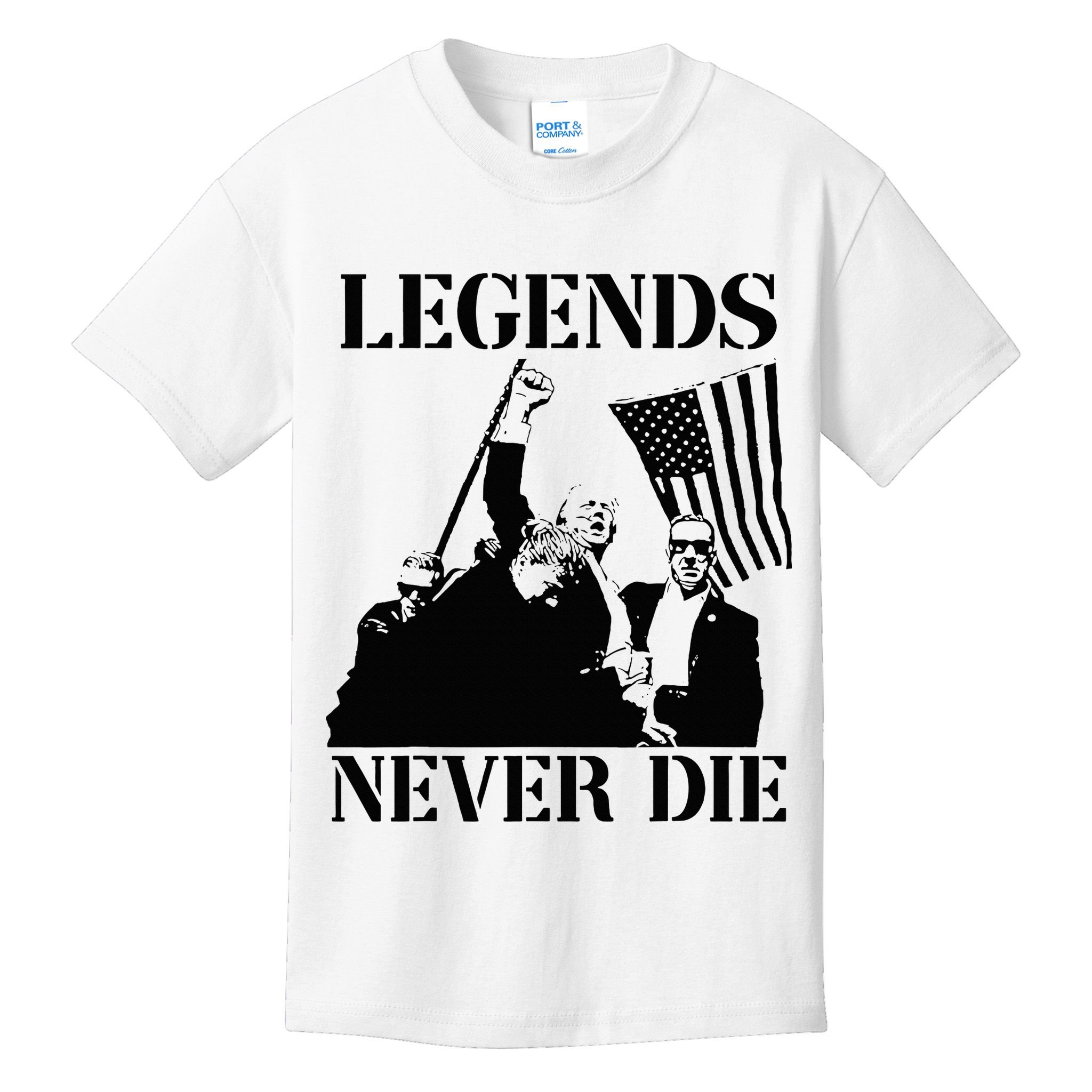 Legends Never Die Trump 2024 Pennsylvania Rally Patriot Kids T-Shirt