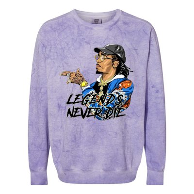 Legend Never Dies RIP Takeoff Rapper Rest In Peace Colorblast Crewneck Sweatshirt