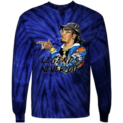 Legend Never Dies RIP Takeoff Rapper Rest In Peace Tie-Dye Long Sleeve Shirt