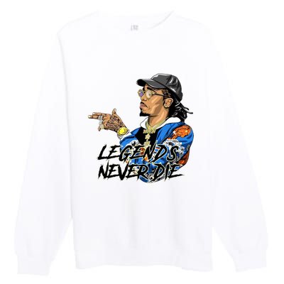 Legend Never Dies RIP Takeoff Rapper Rest In Peace Premium Crewneck Sweatshirt