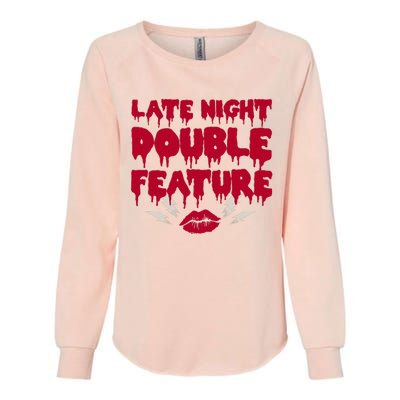 Late Night Double Feature Rock Musical Horror Show Womens California Wash Sweatshirt