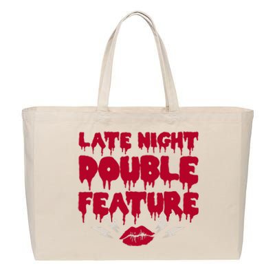 Late Night Double Feature Rock Musical Horror Show Cotton Canvas Jumbo Tote