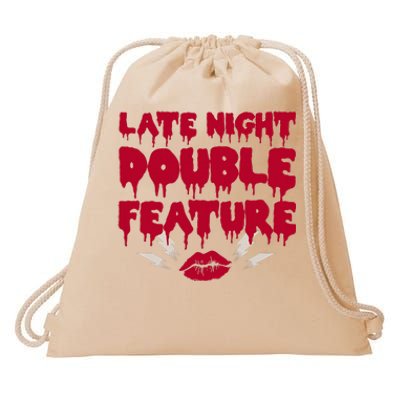 Late Night Double Feature Rock Musical Horror Show Drawstring Bag