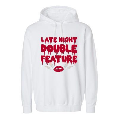 Late Night Double Feature Rock Musical Horror Show Garment-Dyed Fleece Hoodie