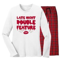 Late Night Double Feature Rock Musical Horror Show Women's Long Sleeve Flannel Pajama Set 