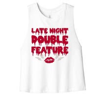 Late Night Double Feature Rock Musical Horror Show Women's Racerback Cropped Tank