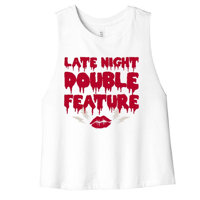 Late Night Double Feature Rock Musical Horror Show Women's Racerback Cropped Tank