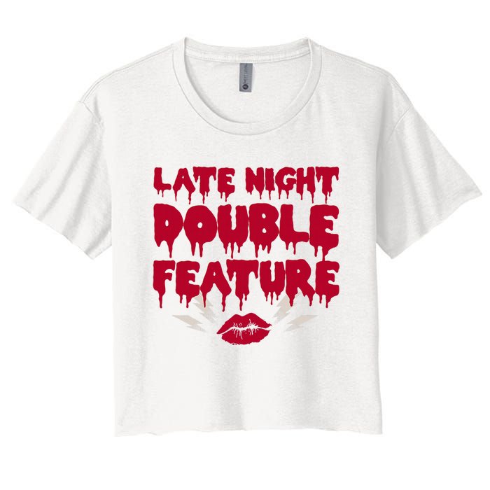 Late Night Double Feature Rock Musical Horror Show Women's Crop Top Tee