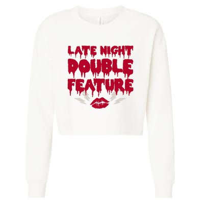 Late Night Double Feature Rock Musical Horror Show Cropped Pullover Crew