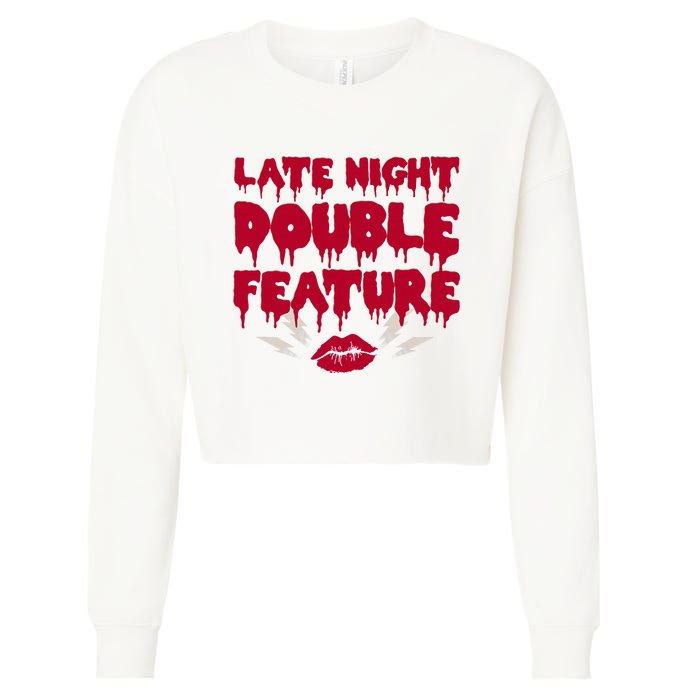 Late Night Double Feature Rock Musical Horror Show Cropped Pullover Crew