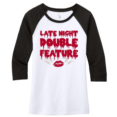 Late Night Double Feature Rock Musical Horror Show Women's Tri-Blend 3/4-Sleeve Raglan Shirt